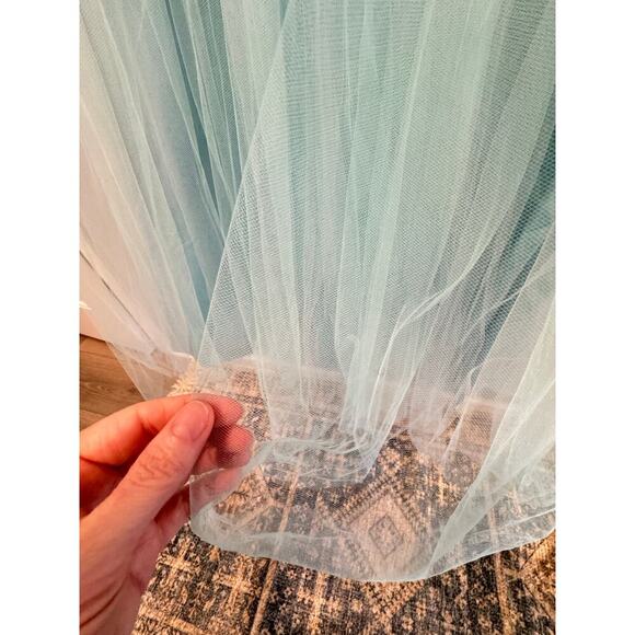 Vintage Scott McClintock Womens Maxi Dress Size 16 Blue Plaid Tulle 80s Costume - Picture 6 of 11